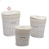 Cestone In Vimini Bianco Ovale Linea Orietta Grande